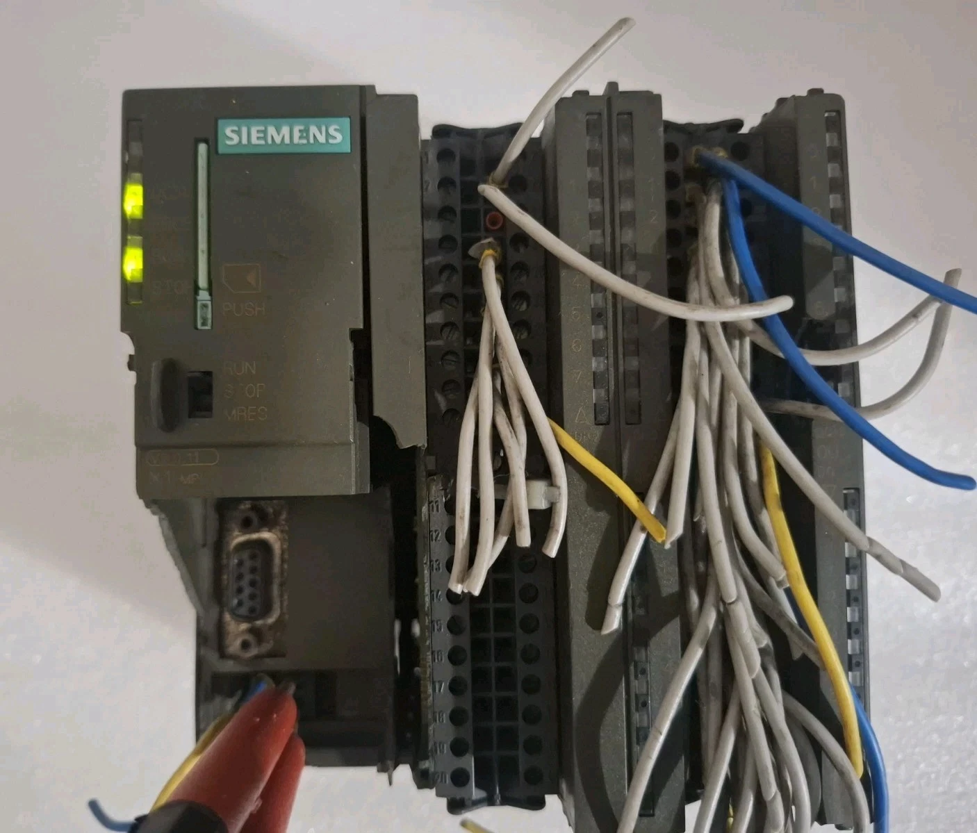 COSMETIC DAMAGED SIEMENS S7 CPU313+MEMORY WITH MODULE PLC SET TESTED AS PHOTOS